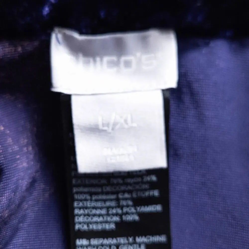 Chico’s Women’s Kimono L/XL Boho Luxe Velvet Burnout Eclectic Grandmacore Global - Picture 8 of 8